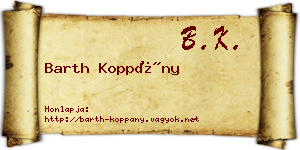 Barth Koppány névjegykártya